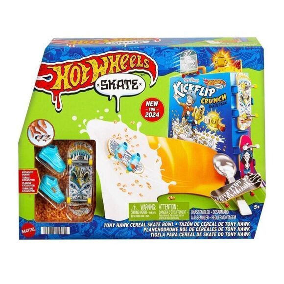 Hot Wheels Skate Tony Hawk Cereal Skate Bowl Fingerboards Set with 1 Exclusive B - Picture 1 of 5